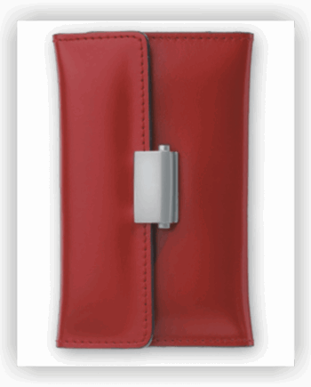 Étui en cuir fin rouge