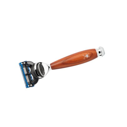 Fusion razor pear wood handle